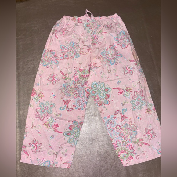 Ralph Lauren Pink Floral Pajama Top and cropped bottoms size small cotton - Picture 8 of 8